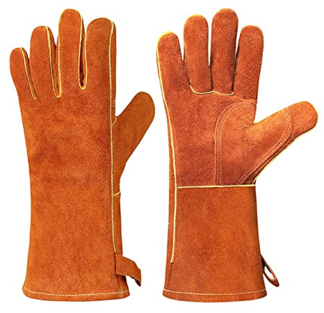 Oven Gloves Heat Resistant Cooking BBQ Glove Insulated Leather for Microwave Kitchen Accessories