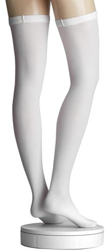 ACTIVA - Calze Autoreggenti Antitrombo Punta Aperta per Degenza, Intervento Chirurgico e Post Parto | Classe 1 18–24 mmHg Compressione Graduata | Made in Italy (Bianco [1 PAIO], M)