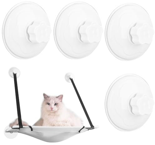 AccEncyc Thick Suction Cup Cat Perches 4Pcs Cat Hammock Replacement Screw Suction Cups for Window Seat