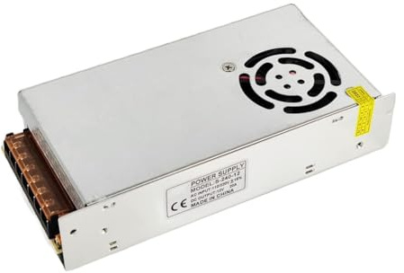 SQUADO Fuente de alimentación estabilizada 12 V 20 A 240 W switch ventilador recortador