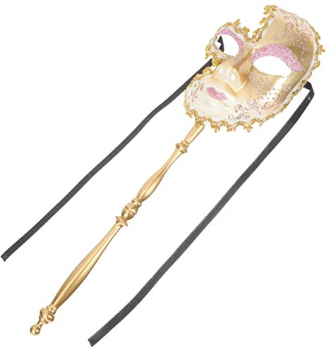 VALICLUD Masquerade Maske Für Damen Und Herren Halbseitige Venezianische Maske Für Karneval Halloween Und Cosplay-events Mit Praktischem Handgriff