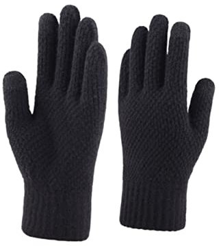 GLSTOY Strickhandschuhe Für Herren Mit Touchscreen-funktion Winddicht Und Warm Für Winter Fingerhandschuhe Aus Plüschmaterial Waschbar Und Sicher