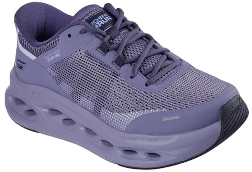 Skechers Mujer Max Cushioning Glide-Step Aberdeen Slip-In ENTRENADOR, Purple Synthetic/Trim, 38.5 EU