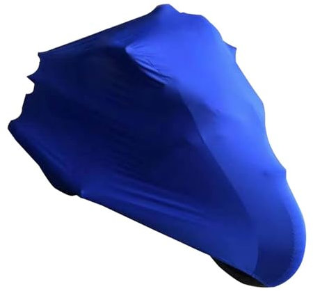 KKHBD Indoor Motorradabdeckung für Yamaha YZF-R6 YZF-600 YZF R6 600, Stretch Stoff Innen Staubschutz-elastischer Motorradplane Motorrad Schutzhülle für Garage,C Blue-No Velvet