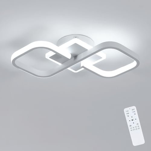 Comely Plafoniera LED Dimmerabile, 40W 4500LM Lampadario LED Soffitto con Telecomando 3000K-6500K, Lampadario Soffitto Bianco per Camera da Letto, Soggiorno, Sala da Pranzo