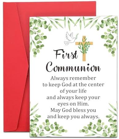 Fleure Esme Christian First Communion Gifts for Girls Boys Kids First Holy Communion Gifts for Teen Girl Boy Easter Basket Stuffers 1st Communion Gift for Christian Card Religious Baptism Confirmation