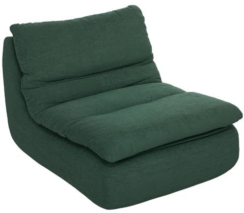 HOMCOM Bodenstuhl mit einteiligem ultrahochdichtem Schaumstoff, Bodensessel Lazy Sofa mit Samtoptik Meditationsstuhl Relaxsessel für Zuhause, Büro, Grün