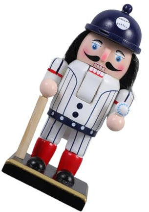 Mobestech Baseballspieler-Figur Aus Holz Nussknacker-Ornament Für Schreibtisch-Dekoration Weihnachts-nussknacker Nussknacker-Figur Soldatenfigur Sport-Ornament Für Geburtstagsparty-dekoratio