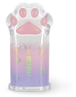 Legami - Spitzer mit Behälter Meow, Anspitzer in Katzenpfotenform, transparent mit Glitzerdetails, aus PS