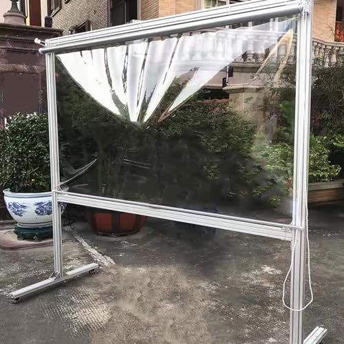 Wasserdichter PVC-Rollo, transparenter Außenvorhang mit Seitenkette, anpassbar, regenbeständig, Schattengröße 100 cm x 150 cm, ideal für Terrasse und Balkon