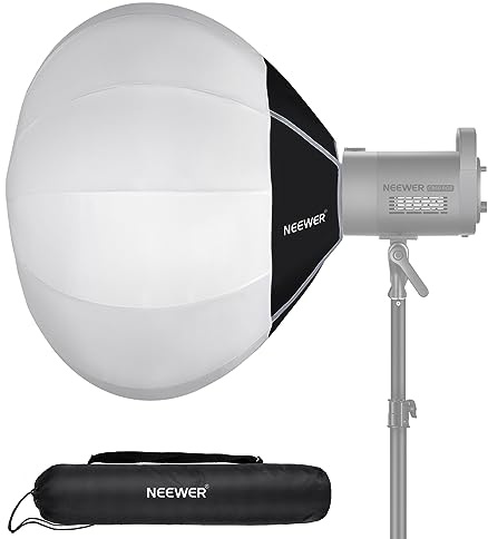 NEEWER Basics Lantern Softbox, 26 Quick Release 360° Light Diffuser Bowens Mount Nylon Alloy Soft Box for Continuous Lighting LED Lights, for Studio Photography Video Recording Streaming, NS15L