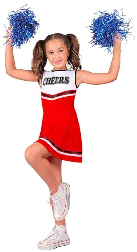 W WIDMANN MILANO Party Fashion - Costume da cheerleader per bambini, abito, liceo, ballerina, carnevale, festa a tema football