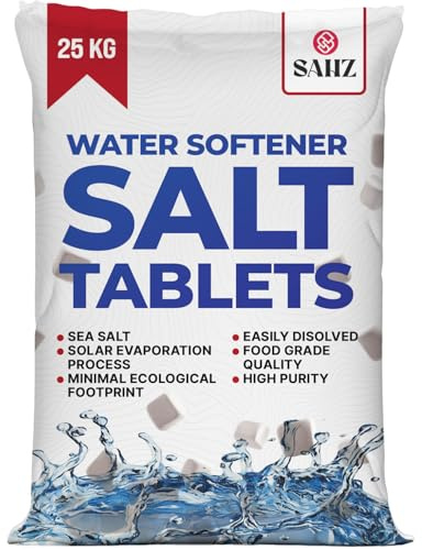 Water Softener Salt Tablets 25kg – High Purity Salt for Water Softeners – Easy to Use & Compatible with All Machines – Water Softener Tablets Helps Reduce Lime scale & Protect Appliance Performance.
