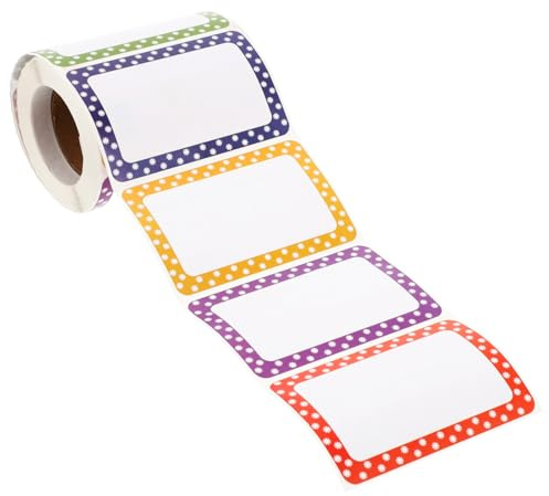 Hemobllo Etiquetas Nombre Adhesivas Personalizadas Rollo de 300 Pegatinas de Colores Organizador para Regalos Clasificación Interiores y Oficina Resistentes y Duraderas