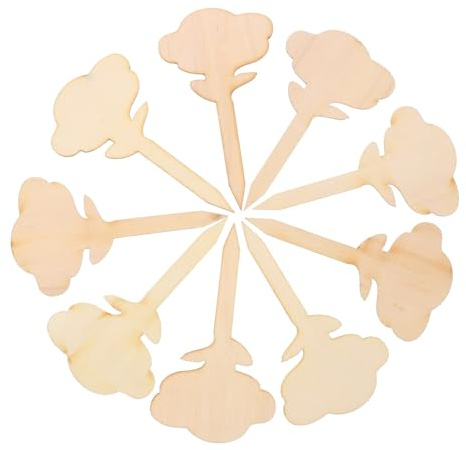 TIDTALEO 50 Etichette per Piante in Legno a Forma di Fiore Marcatori da Giardino Esterno Etichette per Piante da Giardino Accessori Decorativi per Giardinaggio Set Pratico per Negozi