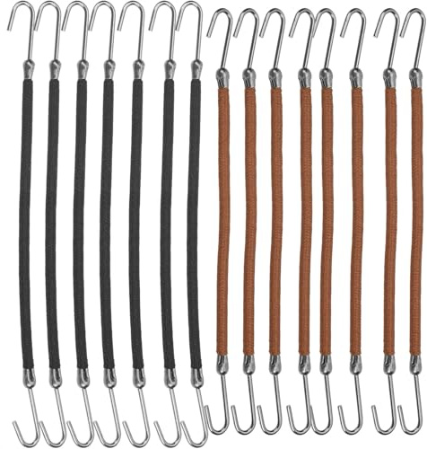 CIYODO 20 Ganchos para Coletas Lazos Elásticos Accesorios Cabello en Color Negro y Beige 20 Piezas para Sujetar Peinados y Coletas Ideales para Deporte y Uso Diario