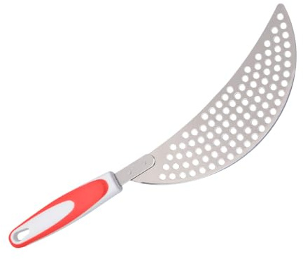 Cabilock Pan Pot Drainer Practical Draining Kitchen Tool Stainless Steel with Plastic Handle Creative Multifunctional Design Convenient for Hanging for Washing Fruits and Vegetables