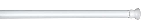 WENKO Teleskop-Duschstange, ausziehbare Duschvorhangstange zum Klemmen – ohne bohren und ohne Rückstände, aus rostfreiem und langlebigem Aluminium, Ø 2 x 110-185 cm, Weiß