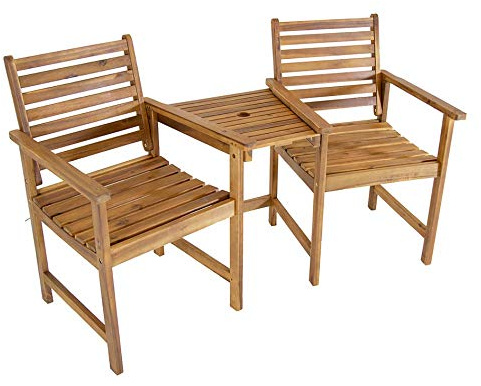 CHARLES BENTLEY Wooden Companion Seat Acacia Hardwood BENCH, 168x85x71cm