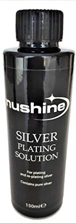 Nushine Silver Plating Solution 150ml for Jewellery Repair, Pure Silver | Contains pure silver, Permanent plating, Easy to use, Anti-tarnish agent, Water-based, Works on brass, copper, bronze