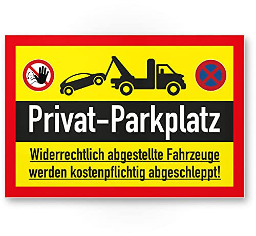Komma Security Privatparkplatz - Parkverbot 30 x 20 cm Hinweisschild Verbotsschild Parkplatzschild - Warnung Autos Fahrzeuge Warnschild - Privat Parkplatz Freihalten