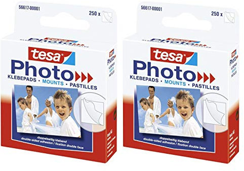tesa® Foto Klebepads, 250 Stück (2 Packungen, weiß)