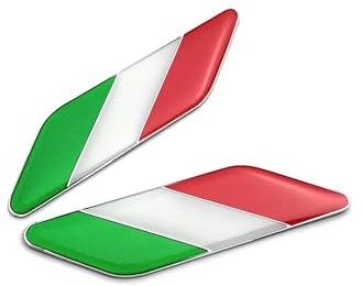 PTDecals 2 pz alluminio bandiera italiana emblema adesivo decalcomanie grafiche per auto a motore auto parafanghi laterali gonne tronco baule portellone paraurti porta di protezione finestre