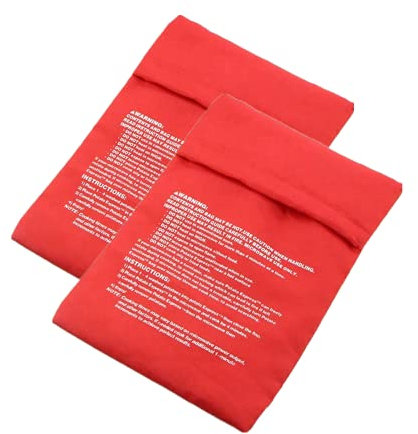 Kartoffel-Kochbeutel, wiederverwendbar, für Mikrowelle, Kartoffeln, in 4 Minuten, Rot, 2 Stück