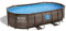 Bestway 56939 | Power Steel Swim Vista - Piscina Fuori Terra Base, Struttura e Liner, Ovale, 4.27m x2.50m x1.00m , Effetto Rattan