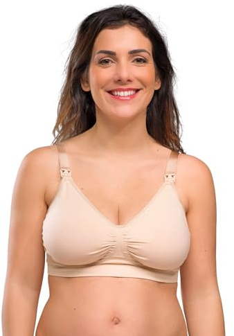 Carriwell Soutien-Gorge Allaitement avec Armature Gel Brevetée – Brassière Allaitement Femme, Modèle Grossesse, Confort Respirant sans Couture