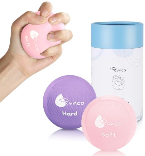Ryaco Antistress-Bälle, 2er-Set, Handtrainer, Knetball, Fingergymnastik-Ball, Stressbewältigung