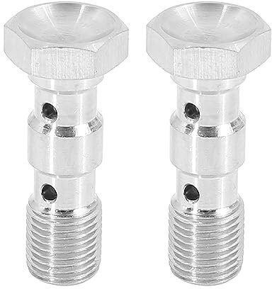 X AUTOHAUX 2pcs M10x1.0 Metric Thread Double Banjo Bolt Brake Fitting Adapter