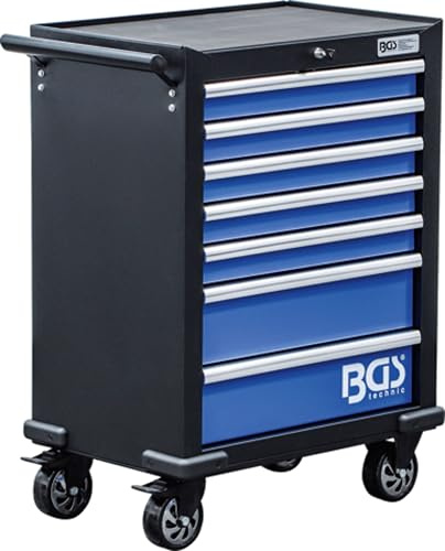 BGS 4204 | Werkstattwagen leer | 7 Schubladen | Stahlblech | abschließbar | 100 % Schubladenauszug | obere Platte bis 40 kg | kugelgelagerte Rollen | 2 feststellbare Lenkrollen