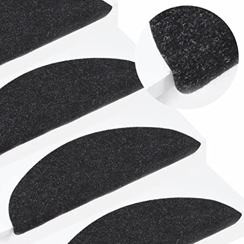 Stufenmatten Selbstklebend 15 Stk.Teppich Stufenmatten Treppenstufen,Treppen Rutschschutz antirutsch Treppenstufen Matten für Mensch und Tier, Stufenmatten Set,Treppe Dekoration,65x26 cm Anthrazit