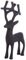 Brandsseller Figurine décorative 19 cm Renne Cerf Métal Sculpture Décoration Noël Hiver - Noir