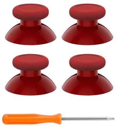 eXtremeRate Replacement Controller Joystick for Xbox One - 4 PCS Carmine Red Thumbsticks Analog Thumb Sticks Parts for Xbox Series X/S, Xbox One S/X, Elite Controller with Repair Kit Screwdriver