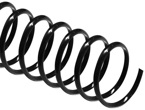 TOTiyea 50 Stück Kunststoff-Bindungsspulen, 215 Blatt Kapazität, 25 mm Bindespiralen, 4:1 Teilung Briefgröße (21,6 x 27,9 cm), schwarze Kunststoff-Bindungsspiralen