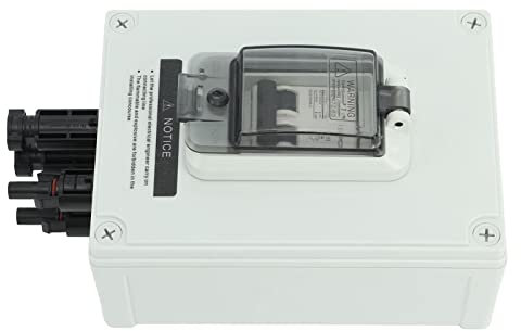 Interruttore Magnetotermico 2P, 40A Coperchio Trasparente Ampio Spazio di Cablaggio IP67 Interruttore Magnetotermico Impermeabile con Scatola per Pannello Fotovoltaico