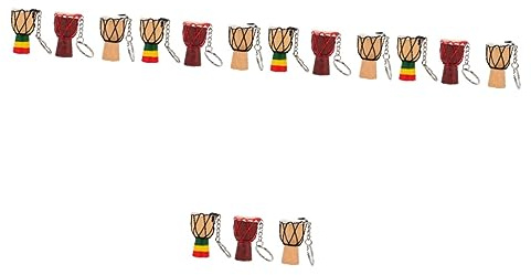 Milisten 15 Stück Djembe-Anhänger Afrikanische Trommel Schlüsselanhänger Trommel-Anhänger Holzbesatz Mini-Geschenke Schlüsselanhänger Ornament Bester Freund Schlüsselanhänger
