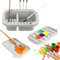 Jenrisben 3 in 1 Oil Paint Brush Cleaner Pot with Watercolour Palette, Art Paintbrush Washer Basin and 16 Hole Paintbrush Holder, Multifunctional for Artist
