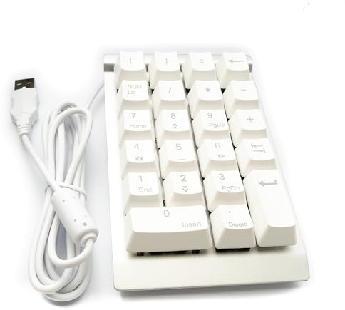 System-S Numpad Ziffernblock 23 Tasten USB 2.0 Typ A mechanische Tastatur mit LED in Weiß