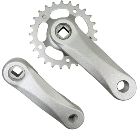 JISADER Kurbelgarnitur für Kinderfahrräder, Robustes Fahrverhalten, Ersatzzubehör, tragbares Kurbelarmset fürs Outdoor-Fahrrad, 25T Grau Silber