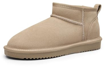DREAM PAIRS Damen Stiefeletten Winterstiefel wasserfest warme Schneestiefel Wärme und Komfort Boots Stiefel für Damen FuzzyClassic Mini-Stiefel,Size 39,Sand,SDSB2405W