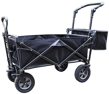 CRBUDY Carro Carrello Carro da Giardino Carro portaoggetti Pieghevole Carro Porta Attrezzi da Giardino Carrello da Campeggio per Picnic con cestello portaoggetti Carro da Spiaggia con Man