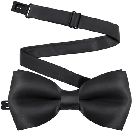 Qiuyan Adjustable Kids Bow Tie Pre-tied Bowtie Classic Solid Color Children Bow Tie Little Boys' Bow Ties Neck Bowtie for Kids Toddler Baby Wedding Party Photo - Black