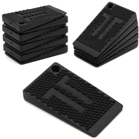 Aoyswuz 20 Pezzi Cunei in Gomma 5 x 3 cm Spessori di Livellamento per Mobili, Morbido e Antiscivolo, Nero