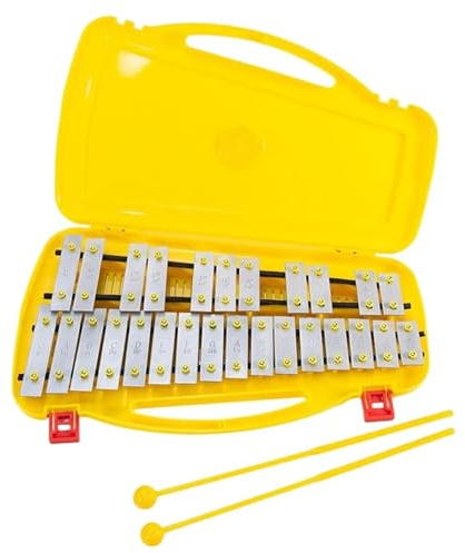 Xylophon-Instrument 27-Noten-Xylophon-Geschenk Und Zwei Schlägel Professionelles Übungsinstrument Für Anfänger(Silver)
