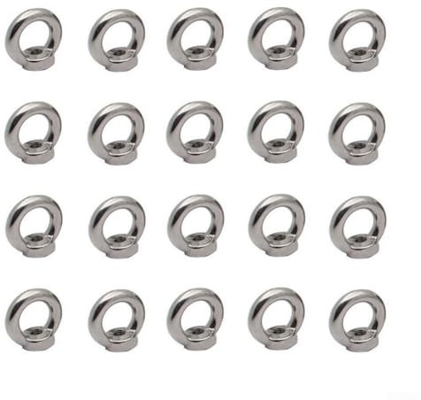 20 Stück Hebe-Sicherungsmuttern, Hebering-Augenmutter aus Edelstahl, Innengewindemutter für M6-Ring-Augenmuttern