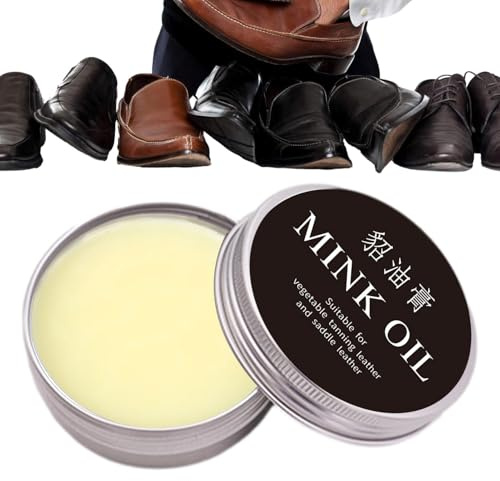 Crema limpiadora de cuero - Bálsamo de recoloración de cuero natural con aceite de visón, para restaurar y renovar botas, asientos de coche, bolsas y zapatos