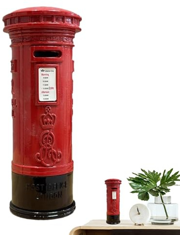 Piggy - Cassetta delle lettere rosso – Salvadanaio pilastro, salvadanaio retrò | Cassetta di sicurezza vintage per, stile britannico, altezza risparmiando denaro britannico